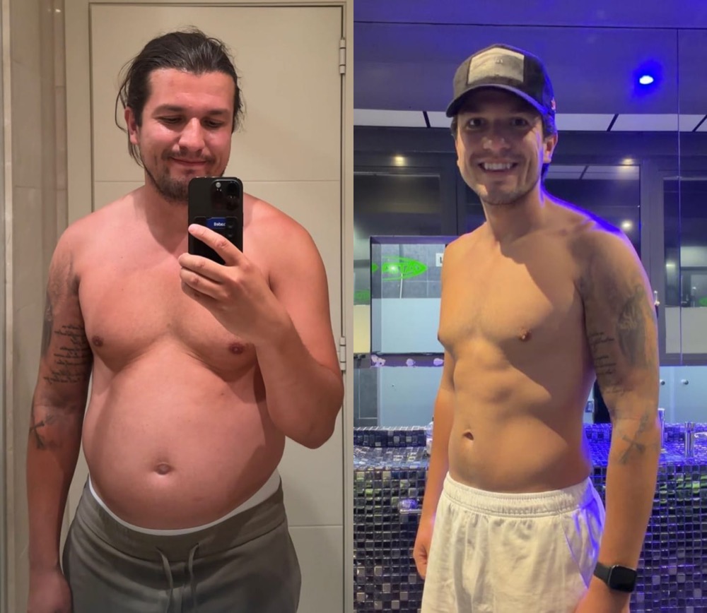 Emilio, before and after 7 weeks